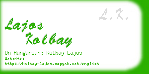 lajos kolbay business card